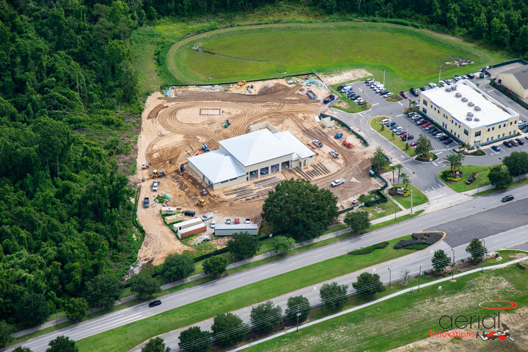 Camcor fire station construction aerial